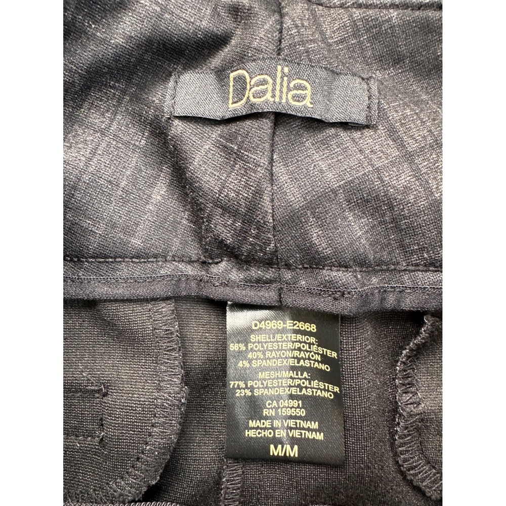 Dalia Plaid Pull On Dress Pants Wmn Medium Grey Check Stretch Trousers Excellent - Picture 5 of 6